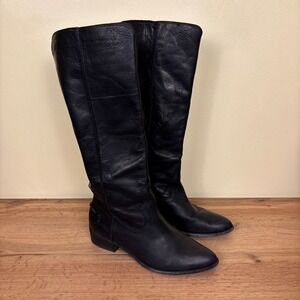 FRYE Ray Seam Tall Leather Boot Black Women Size 10 Casual Western Knee High